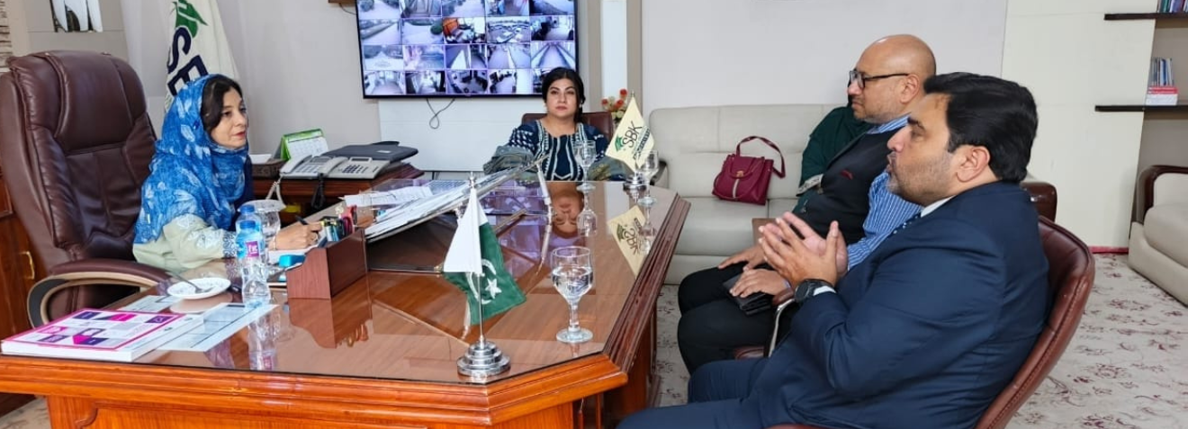 A delegation from the United Nations Office on Drugs and Crime (UNODC) led by Syed Arsalan, Senior Program Manager (UNODC) visited the SBKWU, Quetta and called on to Prof. Dr. Rubina Mushtaq, Vice Chancellor SBKWU on 15/7/2025. During the meeting mutual understanding and cooperation among the both institutions were discussed. Later on, Vice Chancellor gave them a short visit to the University departments.