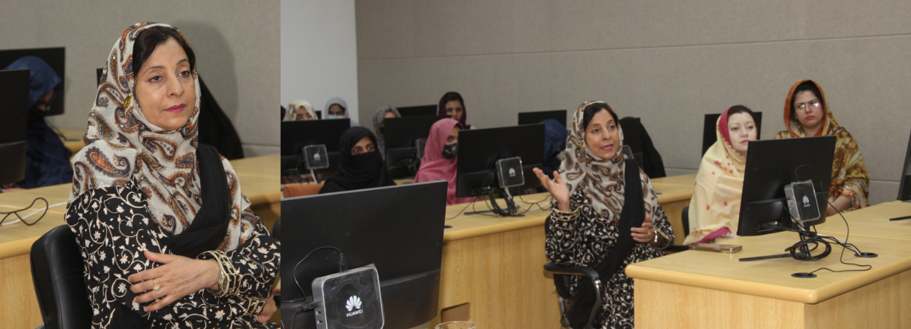 Prof. Dr. Rubina Mushtaq, Vice Chancellor SBKWU witnessed the session on" digital marketing and its free courses taught to students free in Pakistan" organized by the ORIC, SBKWU. Session held at SBKWU on 1/7/2025.